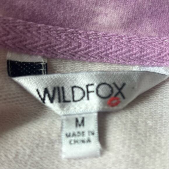 Wildfox purple tie dye stars long sleeve cropped crop sweatshirt Medium - Picture 3 of 5